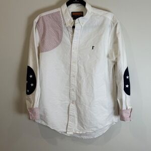 Ball and Buck The Hunters Shirt Mens L White Embroidered Field Shirt USA Made